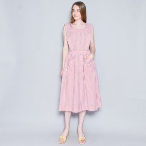 VINTAGE White Swan Nurse Pinafore Candy Striper Dress